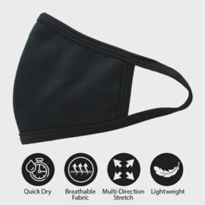 New! Face Cover Mask 100% Soft Cotton Unisex 12 pack Washable Reusable Black
